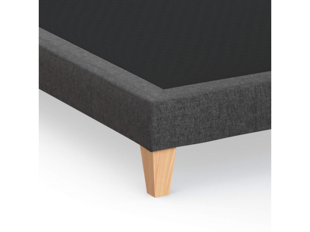 Upholstered bed base, deep grey - Vertchez 2x90x200