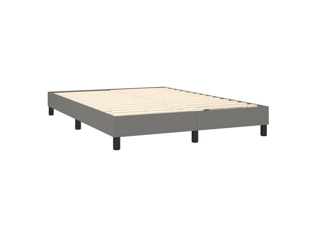 Meublita bed base with mattress, dark grey, 140x200 cm, fabric