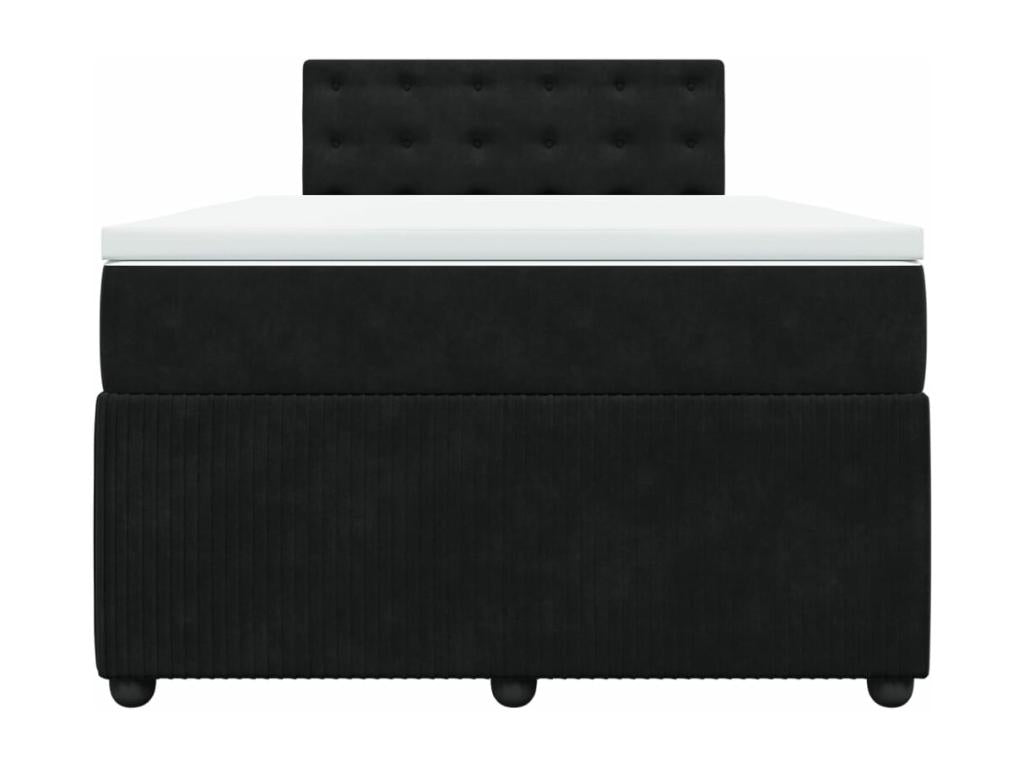 Vertchez bed base with black velvet mattress, 120x200 cm