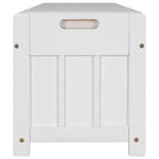 Upholstered Storage Ottoman Bench with 3 Shutter-Shaped Doors Cabinet