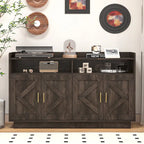 Dresser Cabinet,Buffet Sideboard Storage Cabinet,Buffet Server Console Tablestorge Cabinetsolid,Shaped Door Panels,Metal Handle