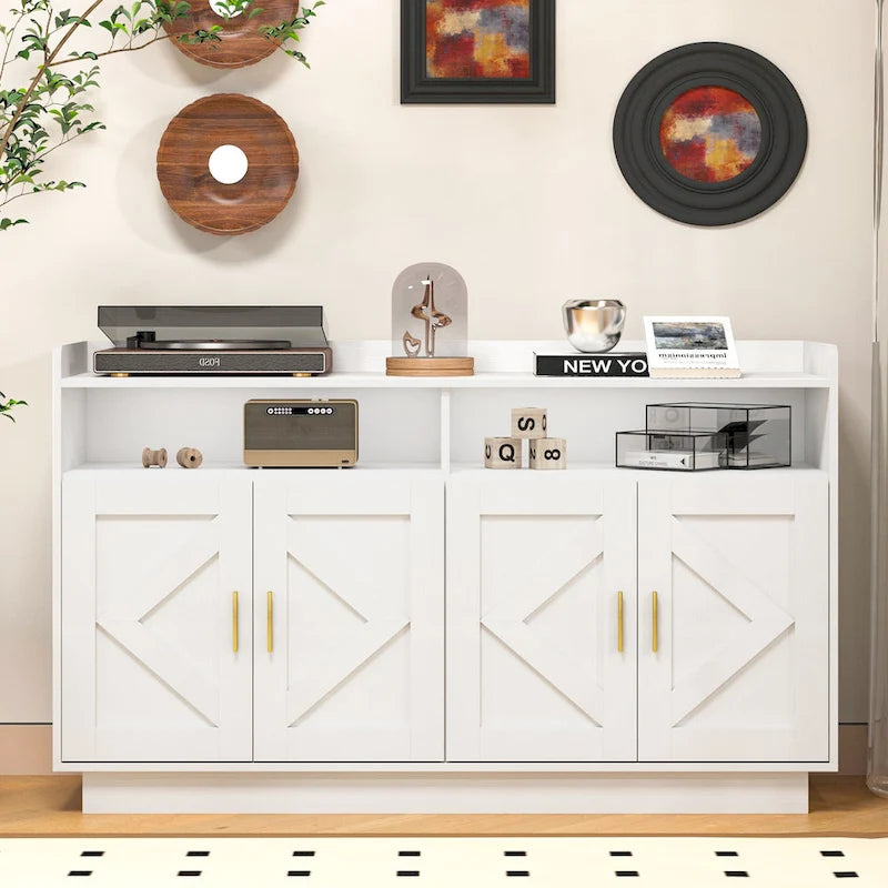 Dresser Cabinet,Buffet Sideboard Storage Cabinet,Buffet Server Console Tablestorge Cabinetsolid,Shaped Door Panels,Metal Handle