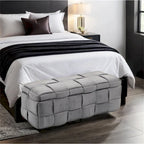 Storage Ottoman,Bedroom End Bench,Upholstered Fabric Storage Ottoman