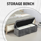 Storage Ottoman,Bedroom End Bench,Upholstered Fabric Storage Ottoman