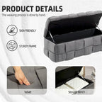 Storage Ottoman,Bedroom End Bench,Upholstered Fabric Storage Ottoman