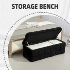Storage Ottoman,Bedroom End Bench,Upholstered Fabric Storage Ottoman