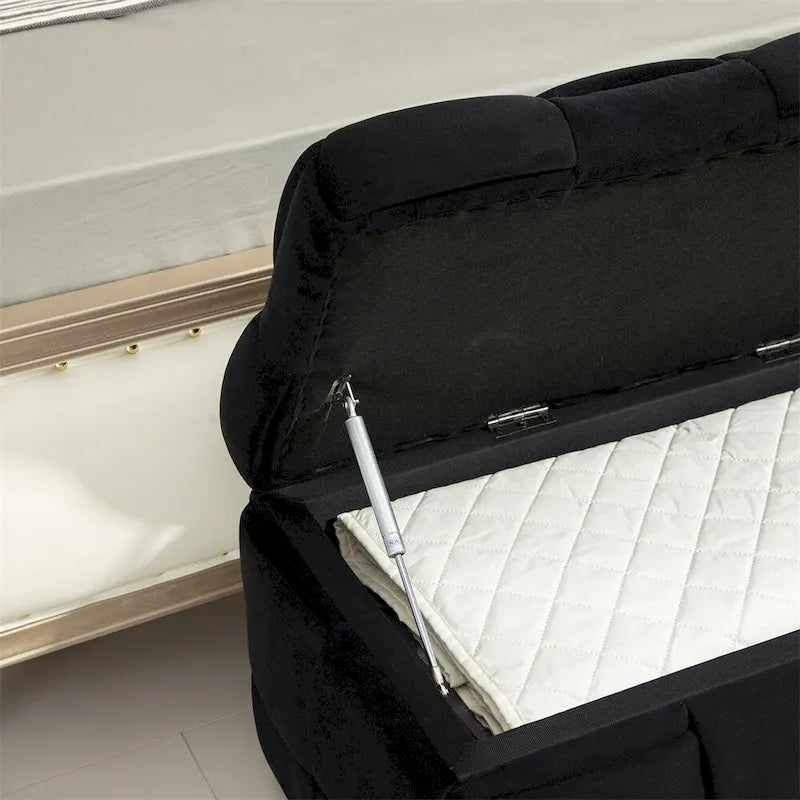 Storage Ottoman,Bedroom End Bench,Upholstered Fabric Storage Ottoman