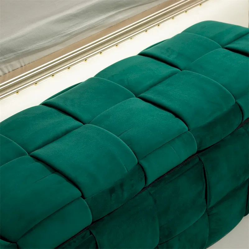 Storage Ottoman,Bedroom End Bench,Upholstered Fabric Storage Ottoman