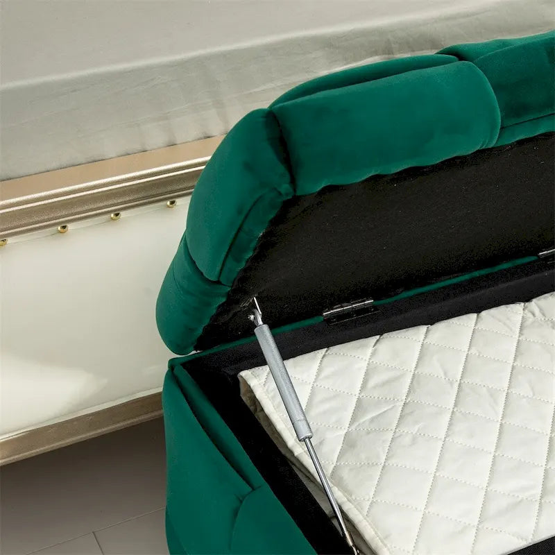 Storage Ottoman,Bedroom End Bench,Upholstered Fabric Storage Ottoman