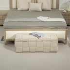 Storage Ottoman,Bedroom End Bench,Upholstered Fabric Storage Ottoman