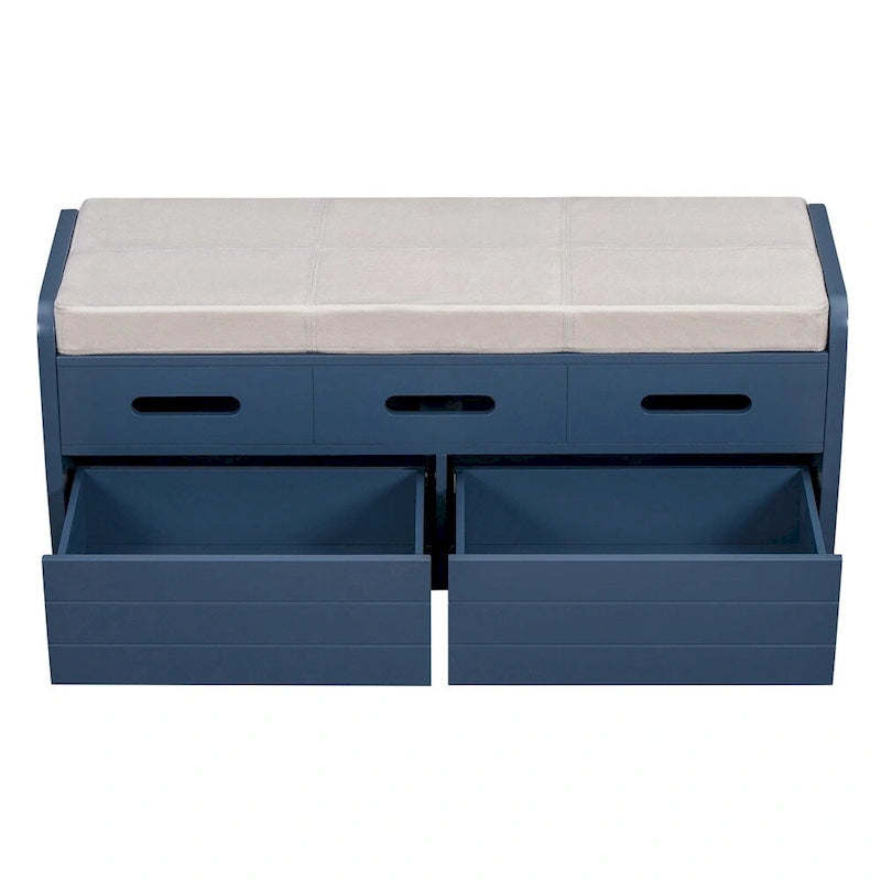 Rustic Storage Bench with 2 Drawers,Hidden Storage Space,Shoe Bench