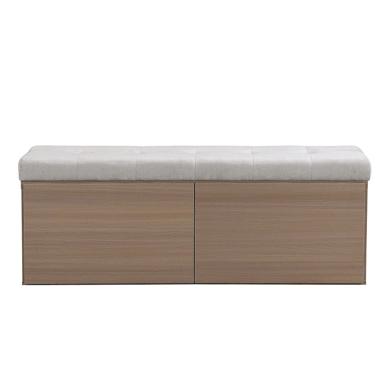 Shoe Storage Bench Entryway Shoe Cabinet Storage Ottoman with Padded Seat Cushion and Double Doors for Entryway