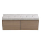 Shoe Storage Bench Entryway Shoe Cabinet Storage Ottoman with Padded Seat Cushion and Double Doors for Entryway