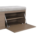 Shoe Storage Bench Entryway Shoe Cabinet Storage Ottoman with Padded Seat Cushion and Double Doors for Entryway