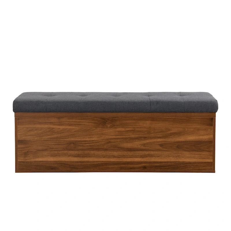 Shoe Storage Bench Entryway Shoe Cabinet Storage Ottoman with Padded Seat Cushion and Double Doors for Entryway