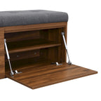 Shoe Storage Bench Entryway Shoe Cabinet Storage Ottoman with Padded Seat Cushion and Double Doors for Entryway