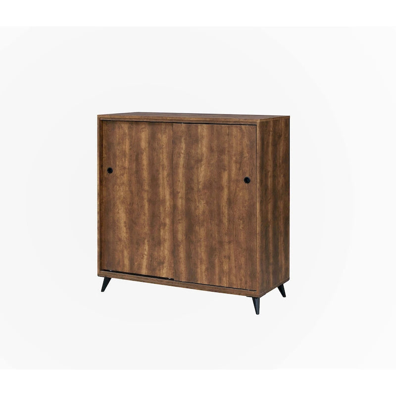 Oak Finish Shoe Cabinet