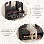 GDFStudio - Finn Multifunctional Hall Tree with Shoe Bench, Pegboard, and Ample Storage