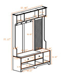 GDFStudio - Finn Multifunctional Hall Tree with Shoe Bench, Pegboard, and Ample Storage