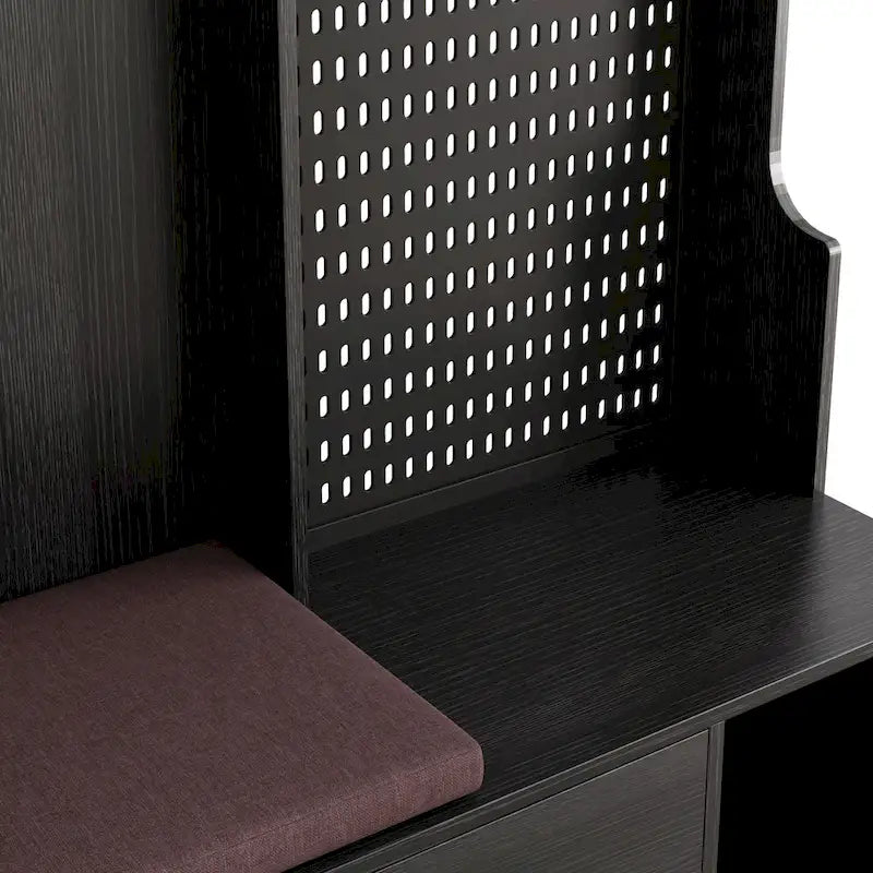 GDFStudio - Finn Multifunctional Hall Tree with Shoe Bench, Pegboard, and Ample Storage