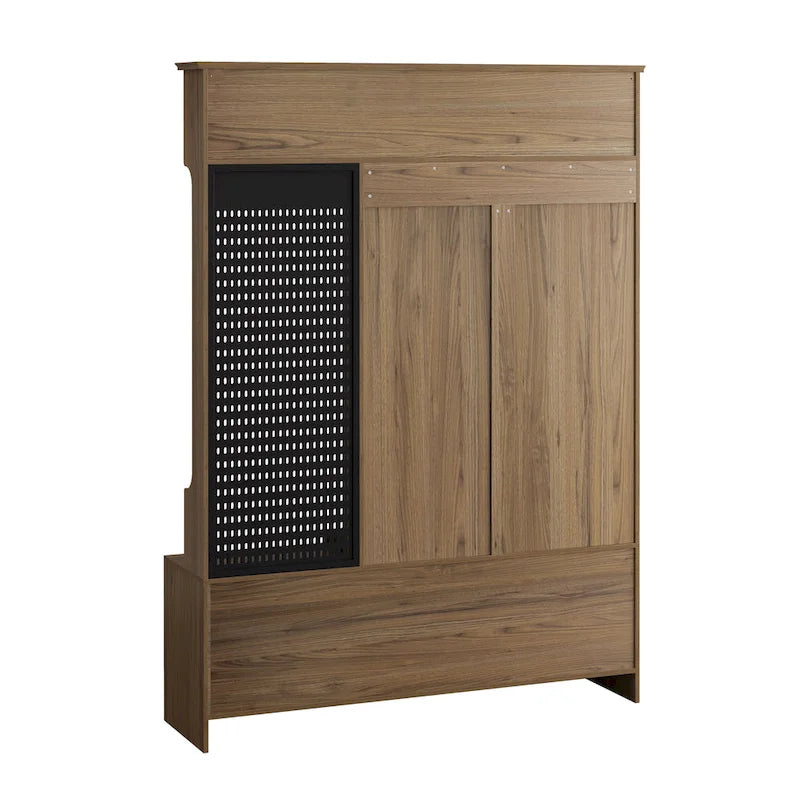 GDFStudio - Finn Multifunctional Hall Tree with Shoe Bench, Pegboard, and Ample Storage