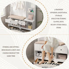 GDFStudio - Finn Multifunctional Hall Tree with Shoe Bench, Pegboard, and Ample Storage