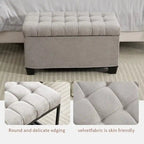 Storage Ottoman Bench, Foot Rest with Legs, 16 x 30 x 16.1 Inches, End of Bed Bench, Storage Chest, Load up to 660 lb