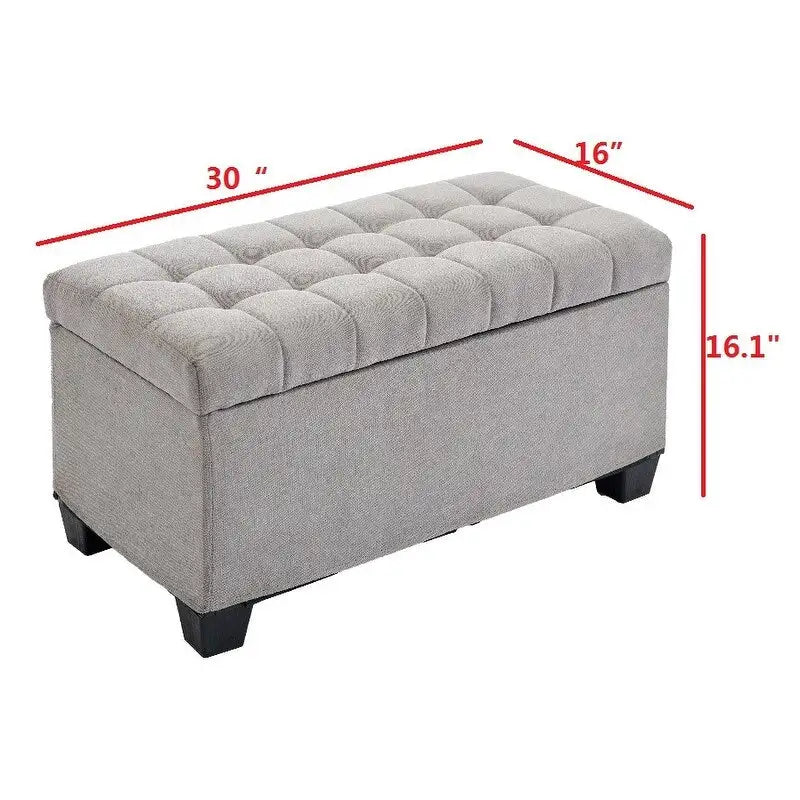 Storage Ottoman Bench, Foot Rest with Legs, 16 x 30 x 16.1 Inches, End of Bed Bench, Storage Chest, Load up to 660 lb