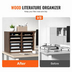 12 Compartments Office Literature Organizers with Adjustable and Removable Shelves Perfect Addition to Any Space