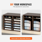 12 Compartments Office Literature Organizers with Adjustable and Removable Shelves Perfect Addition to Any Space