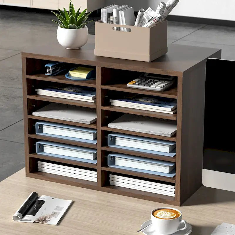 12 Compartments Office Literature Organizers with Adjustable and Removable Shelves Perfect Addition to Any Space