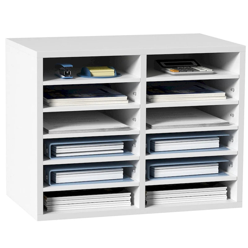 12 Compartments Office Literature Organizers with Adjustable and Removable Shelves Perfect Addition to Any Space