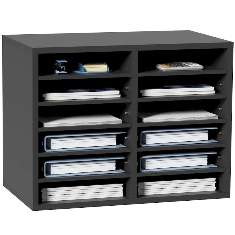 12 Compartments Office Literature Organizers with Adjustable and Removable Shelves Perfect Addition to Any Space