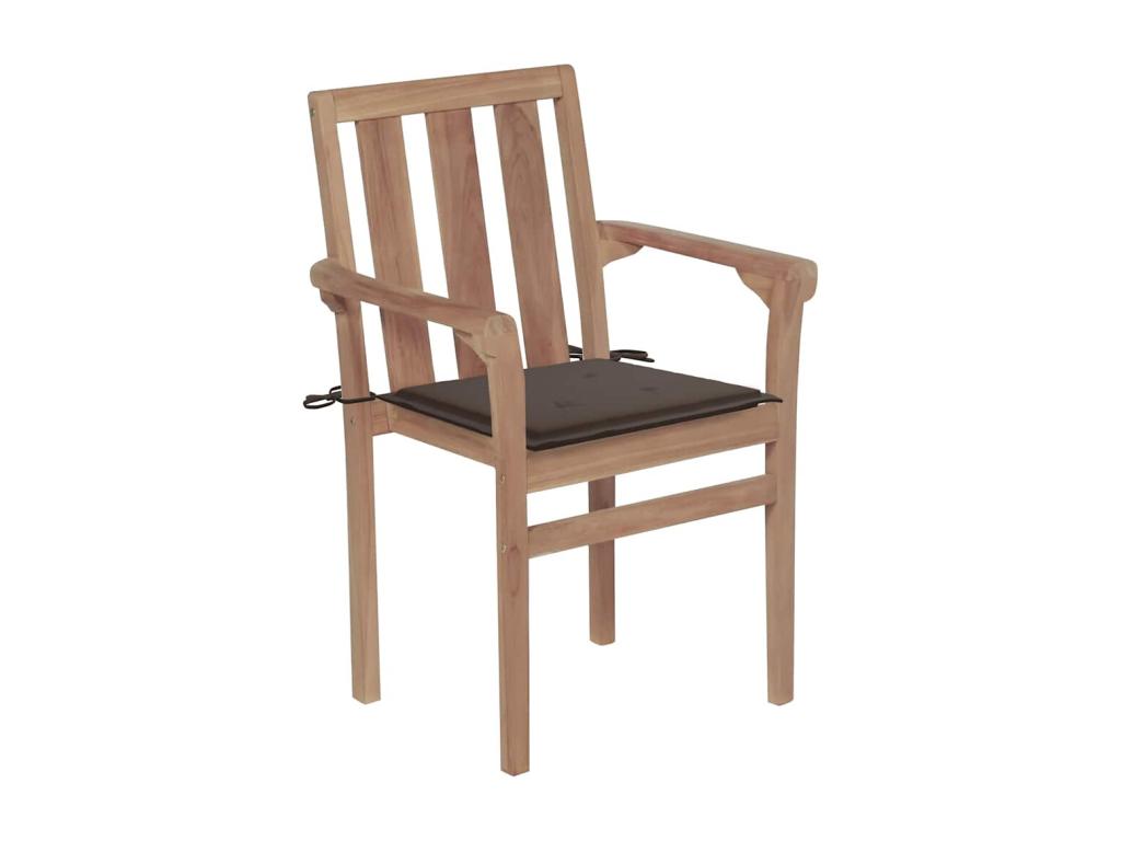 Set of 2 garden chairs and cushions, Vertchez, solid teak wood