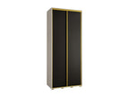 Vertchez 1 Sliding Door Wardrobe 235.2/120/45 2 Doors White/Black/Gold