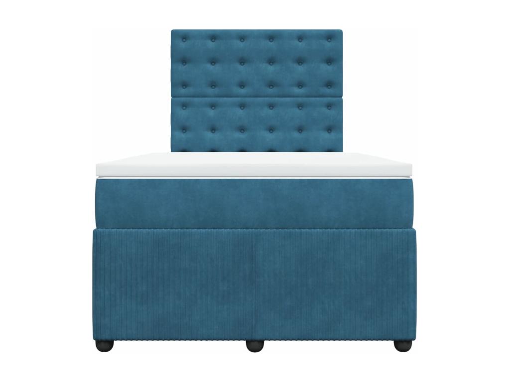 Meublita bed base and dark blue mattress, 120x190cm, velvet