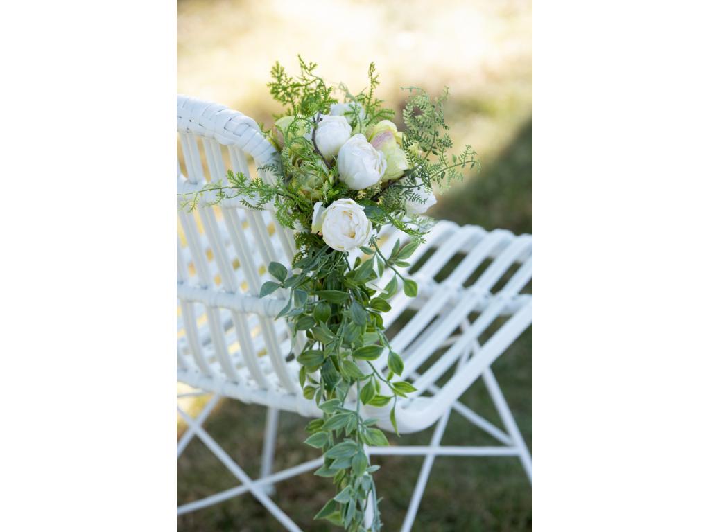 Vertchez garden chair, metal and white plastic, L 56.5cm