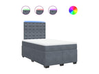 Vertchez bed base and dark grey mattress, 120x190cm, velvet