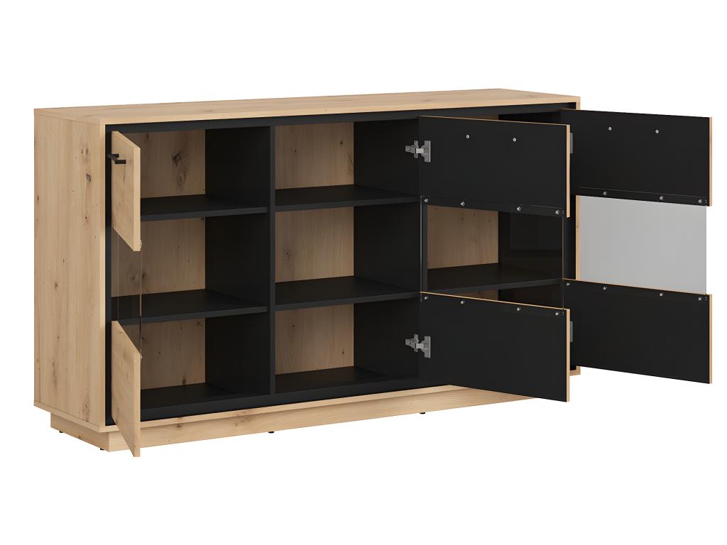 3-door glass-fronted sideboard by Vertchez Bois et Noir