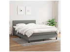 Meublita bed base with mattress, dark grey, 140x200 cm, fabric
