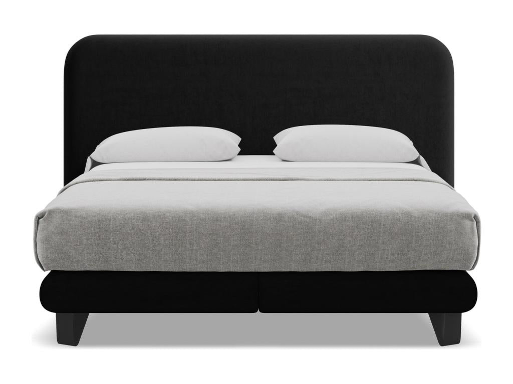 Upholstered bed… velvet mattress 140x200 - black - Vertchez