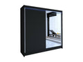 Vertchez 137 Black Wardrobe 215x180x58cm Sliding Wardrobe Doors
