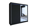 Vertchez 137 Black Wardrobe 215x180x58cm Sliding Wardrobe Doors