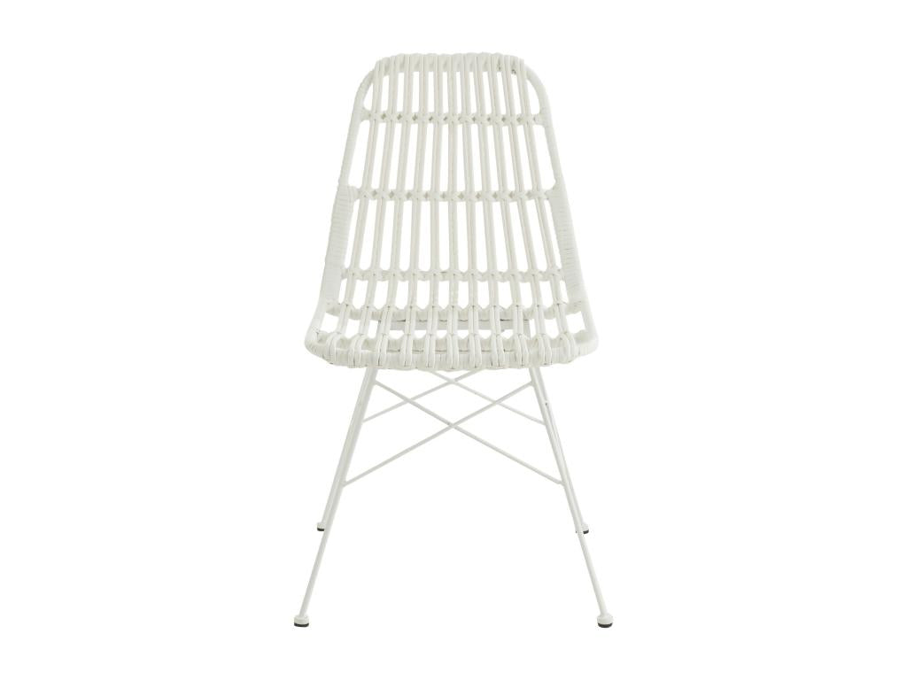 Vertchez garden chair, metal and white plastic, L 56.5cm