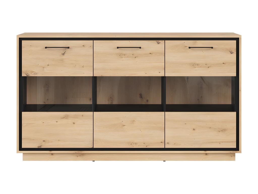 3-door glass-fronted sideboard by Vertchez Bois et Noir