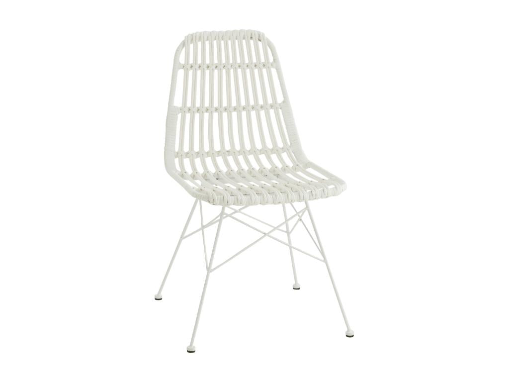 Vertchez garden chair, metal and white plastic, L 56.5cm