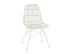 Vertchez garden chair, metal and white plastic, L 56.5cm
