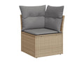 7-piece garden furniture set with cushions, Vertchez beige woven resin