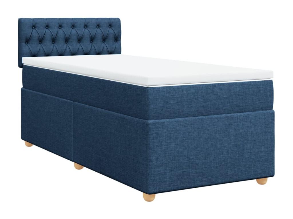 Vertchez bed base with blue 80x200 cm mattress, fabric