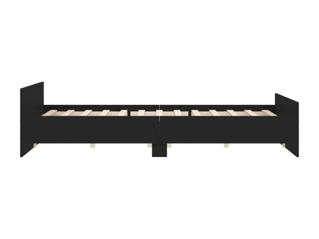 Black bed frame without mattress, 200x200 cm